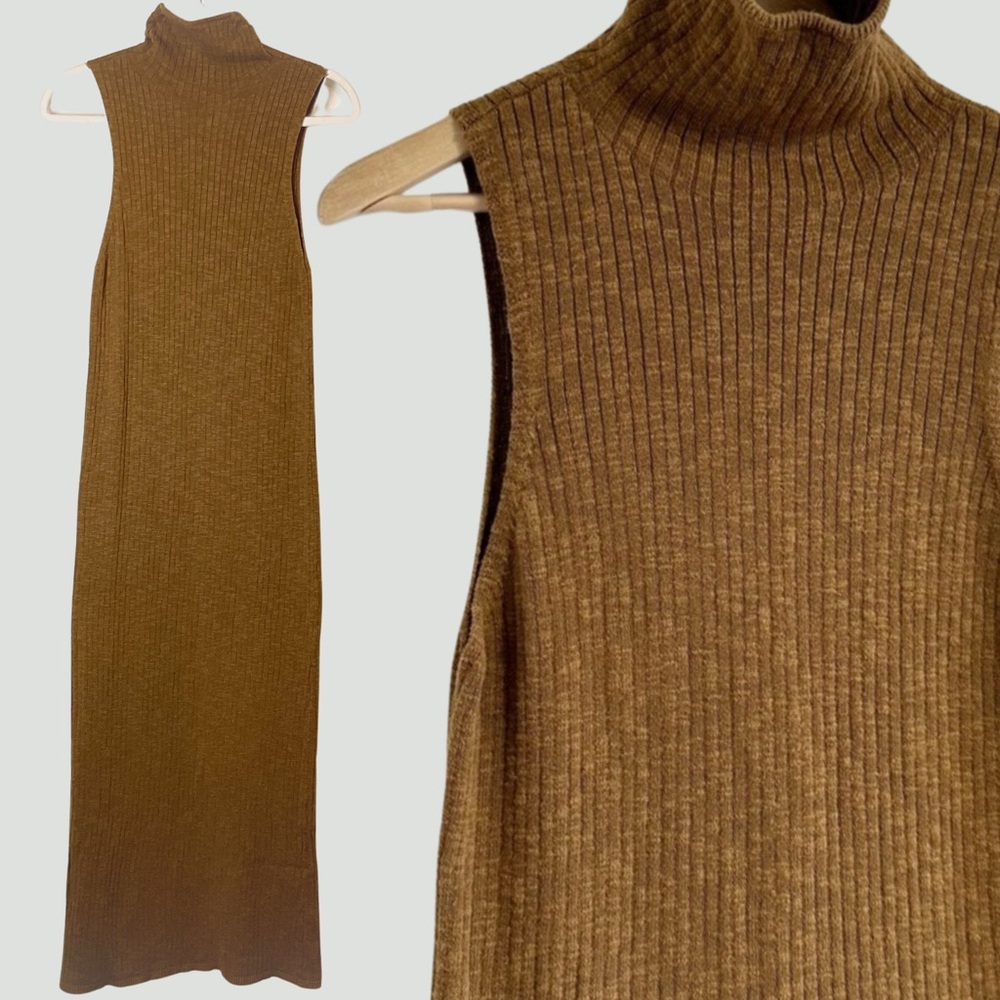 Free People Sleeveless Ribbed Maxi Dress in Brown